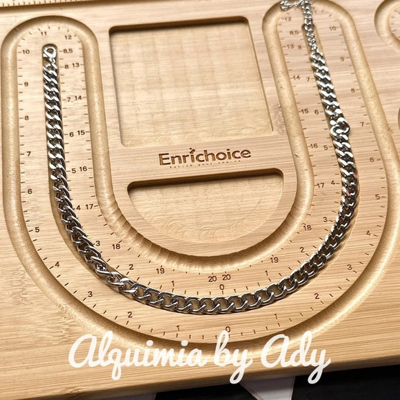 Silver statement Cuban Chain /howlite balanced bar necklaces - Picture 4 of 11